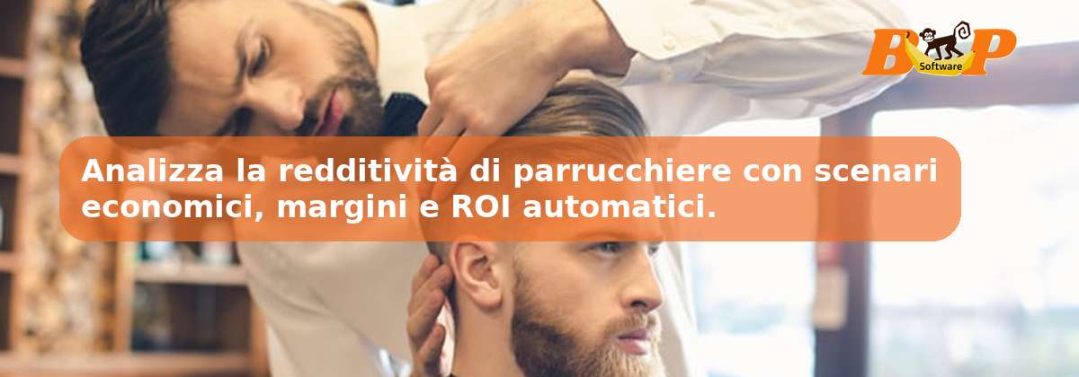Analizza la redditività di parrucchiere con scenari economici, margini e ROI automatici.