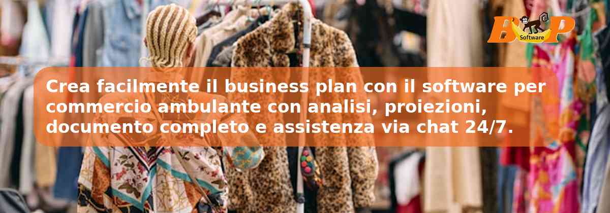 Crea facilmente il business plan con il software per commercio ambulante con analisi, proiezioni, documento completo e assistenza via chat 24/7.